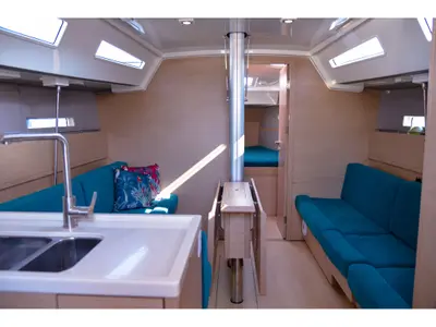 Salon of Larthia, a More Boats More 40 sailboat at Piombino, Italy