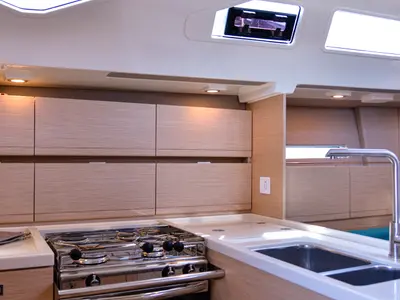 Galley of Larthia, a More Boats More 40 sailboat at Piombino, Italy