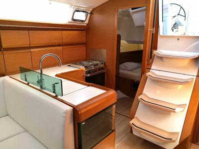Galley of Arisaghia, a Jeanneau Sun Odyssey 449 sailboat at Agropoli, Italy