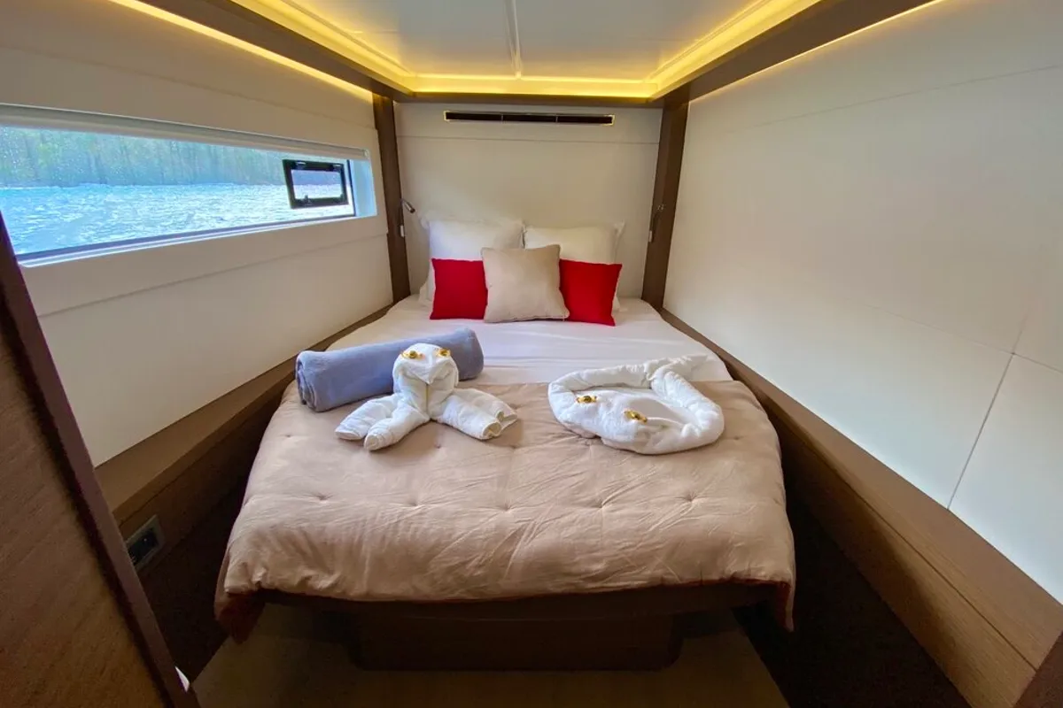 Cabin on Maryna, a Lagoon 46 catamaran at Eden Island Marina, Seychelles