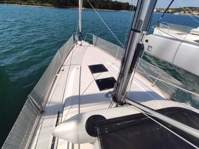 Deck of Citrea, a Beneteau Oceanis 38.1 sailboat at Općina Medulin, Croatia