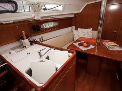 Galley of Moody Blues, a Beneteau Oceanis 31 sailboat at Municipal Unit of Lefkada, Greece