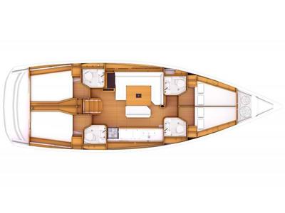 Floor plan of Hadi, a Jeanneau Sun Odyssey 469 sailboat at Athens, Marina Delta Kallithea, Greece