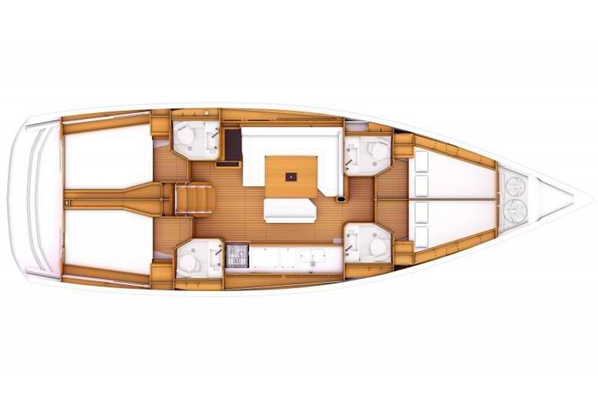 Floor plan of Hadi, a Jeanneau Sun Odyssey 469 sailboat at Athens, Marina Delta Kallithea, Greece