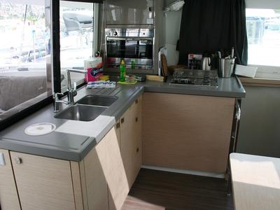 Galley of Admira, a Fountaine Pajot Lucia 40 catamaran at Seget Donji, Croatia