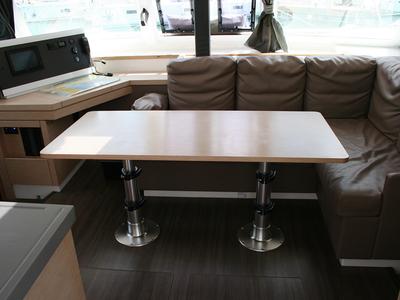 Salon of Admira, a Fountaine Pajot Lucia 40 catamaran at Seget Donji, Croatia