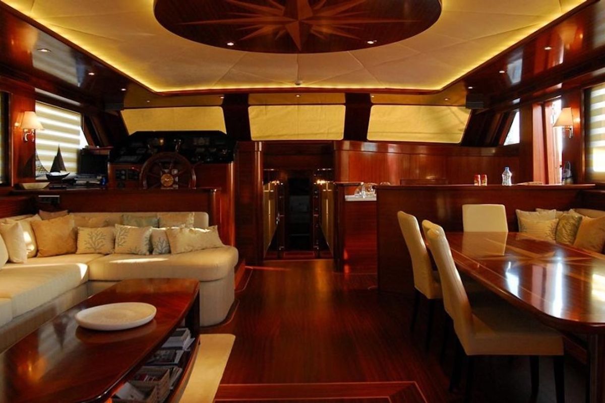 Salon of CARPEDIEM 5, a Gulet Custom built 183 yacht at Bodrum, Turkey