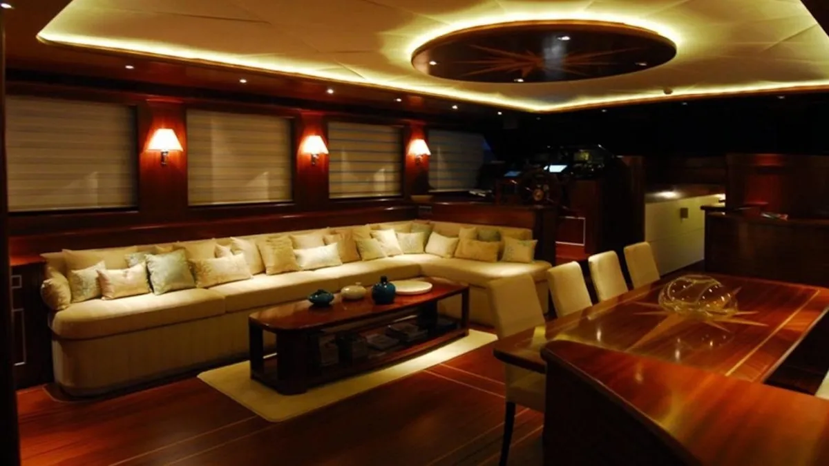 Salon of CARPEDIEM 5, a Gulet Custom built 183 yacht at Bodrum, Turkey