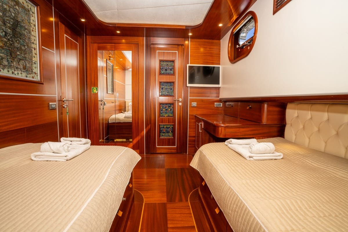 Cabin on CARPEDIEM 5, a Gulet Custom built 183 yacht at Bodrum, Turkey