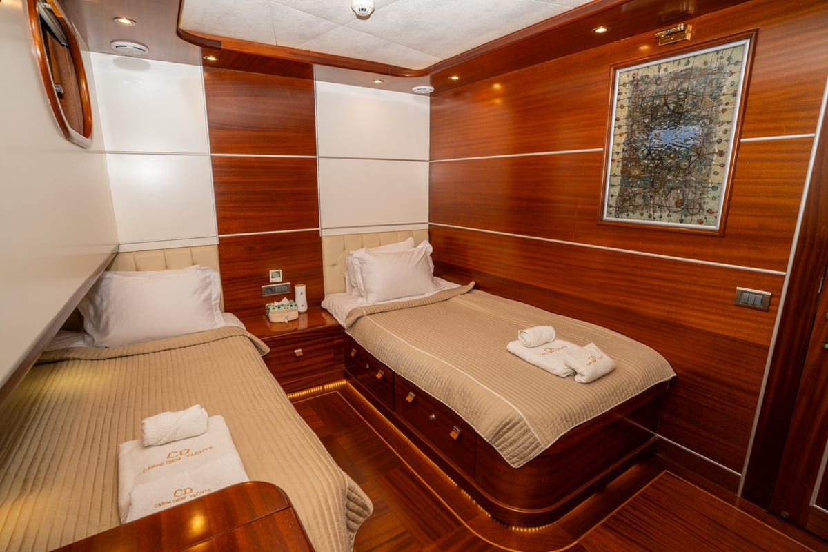 Cabin on CARPEDIEM 5, a Gulet Custom built 183 yacht at Bodrum, Turkey