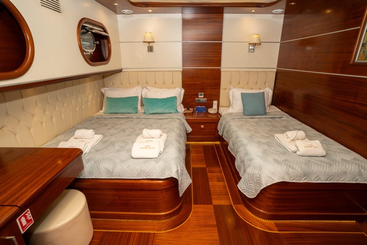 Cabin on CARPEDIEM 5, a Gulet Custom built 183 yacht at Bodrum, Turkey