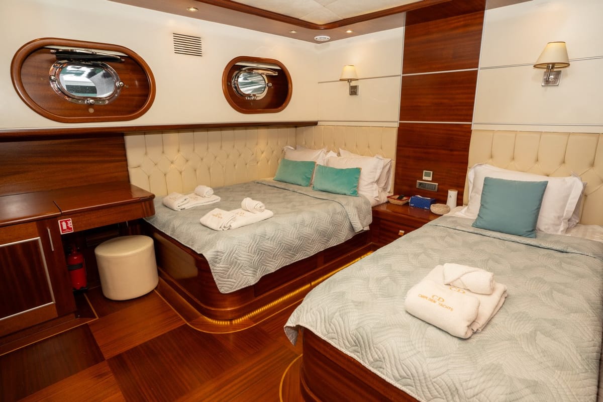Cabin on CARPEDIEM 5, a Gulet Custom built 183 yacht at Bodrum, Turkey