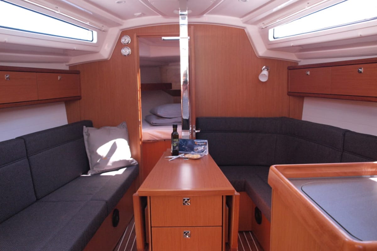 Salon of Sea Lion, a Bavaria Cruiser 33 sailboat at Primošten, Croatia