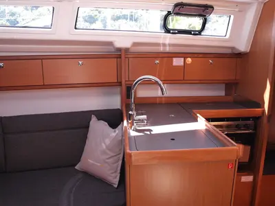 Galley of Sea Lion, a Bavaria Cruiser 33 sailboat at Primošten, Croatia