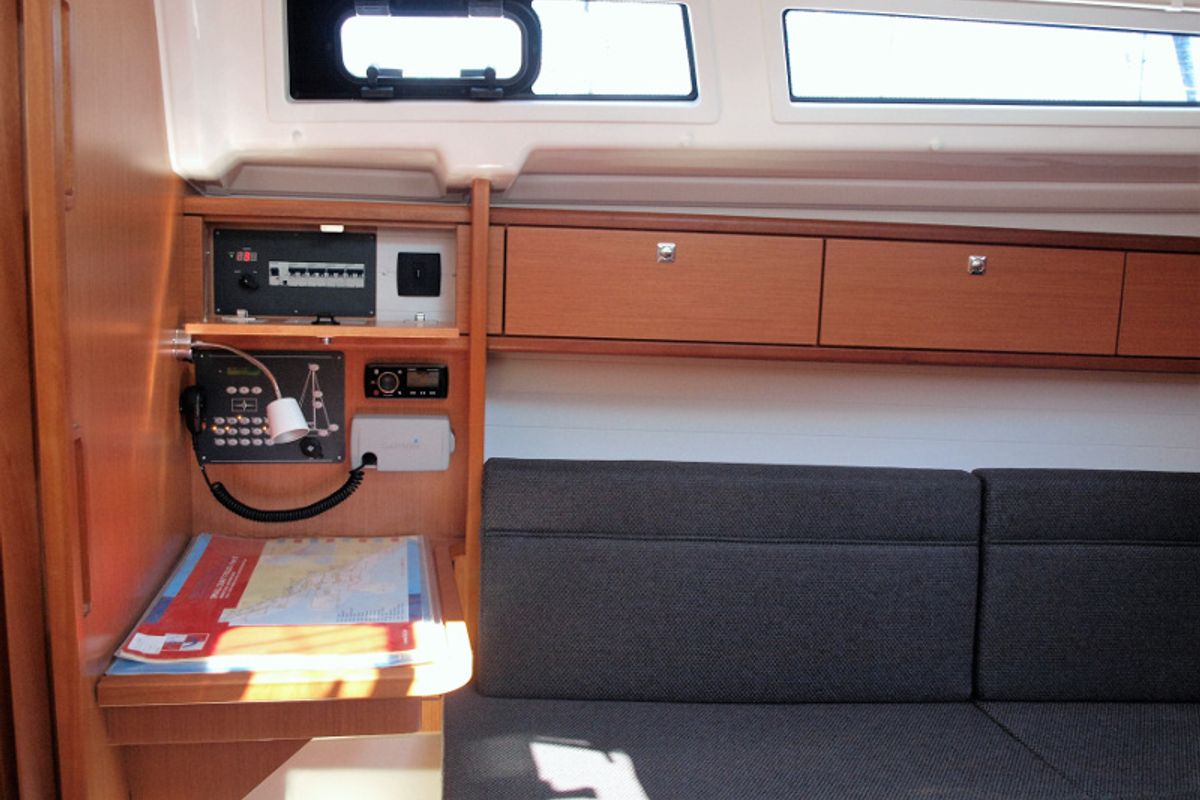 Salon of Sea Lion, a Bavaria Cruiser 33 sailboat at Primošten, Croatia