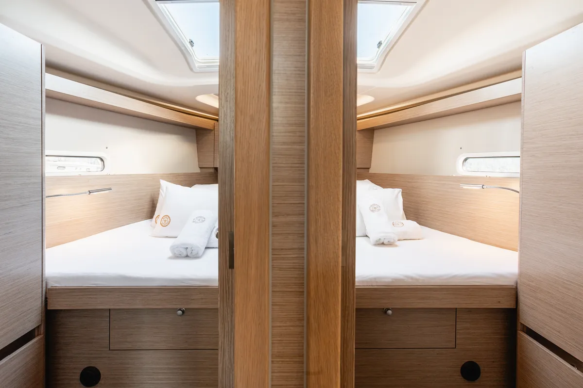 Cabin on Big Blue, a Hanse Yachts Hanse 458 sailboat at Grad Šibenik, Croatia