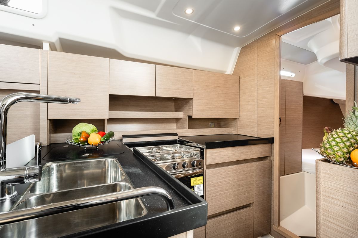 Galley of Big Blue, a Hanse Yachts Hanse 458 sailboat at Grad Šibenik, Croatia