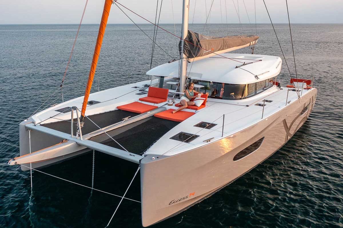 Exterior view of Matì, a Excess 14 catamaran at Rodi Garganico, Italy