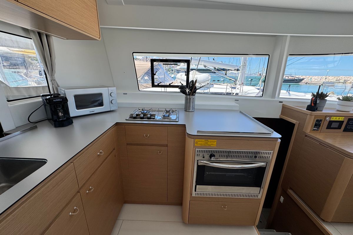 Galley of Matì, a Excess 14 catamaran at Rodi Garganico, Italy