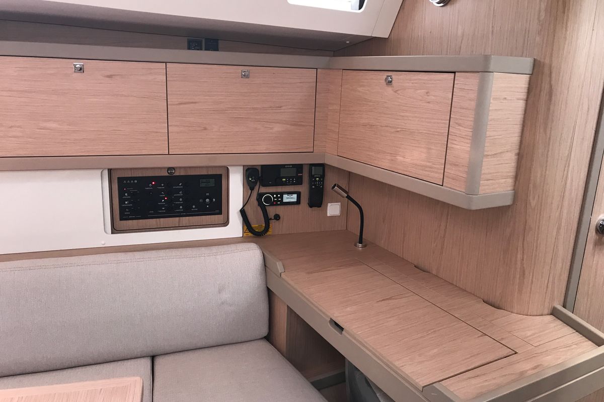 Salon of Algeiba, a Beneteau Oceanis 45 sailboat at Salerno, Italy