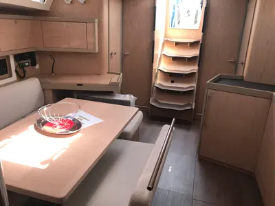 Salon of Algeiba, a Beneteau Oceanis 45 sailboat at Salerno, Italy