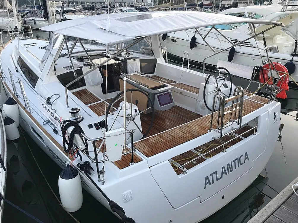 Exterior view of Atlantica, a Beneteau Oceanis 45 sailboat at La Spezia, Italy