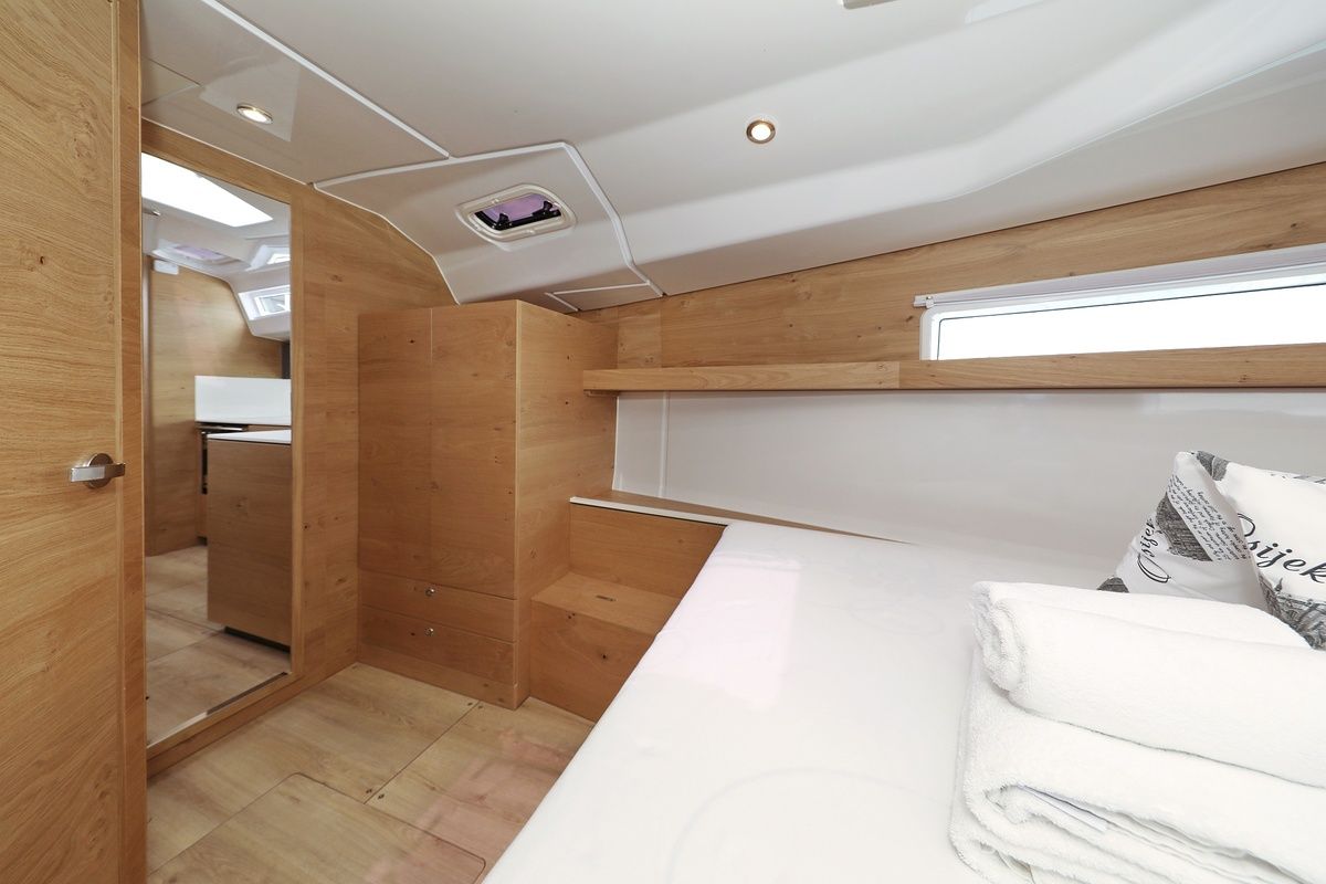Cabin on Starlight, a Elan Impression 45 sailboat at Grad Biograd na Moru, Croatia