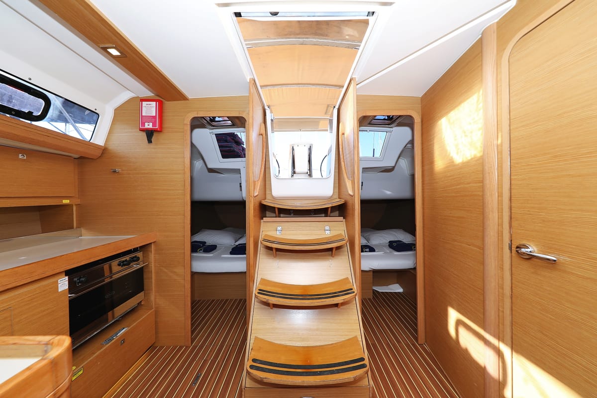 Cabin on Adrio, a Dufour 412 GL sailboat at Grad Biograd na Moru, Croatia