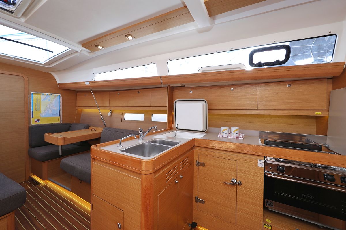 Galley of Adrio, a Dufour 412 GL sailboat at Grad Biograd na Moru, Croatia
