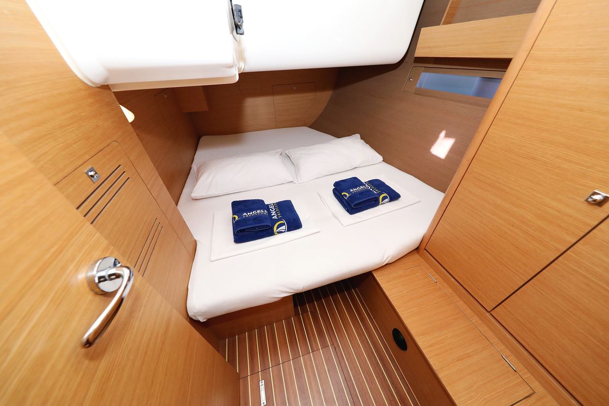 Cabin on Adrio, a Dufour 412 GL sailboat at Grad Biograd na Moru, Croatia