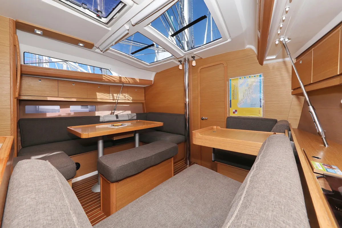 Salon of Adrio, a Dufour 412 GL sailboat at Grad Biograd na Moru, Croatia