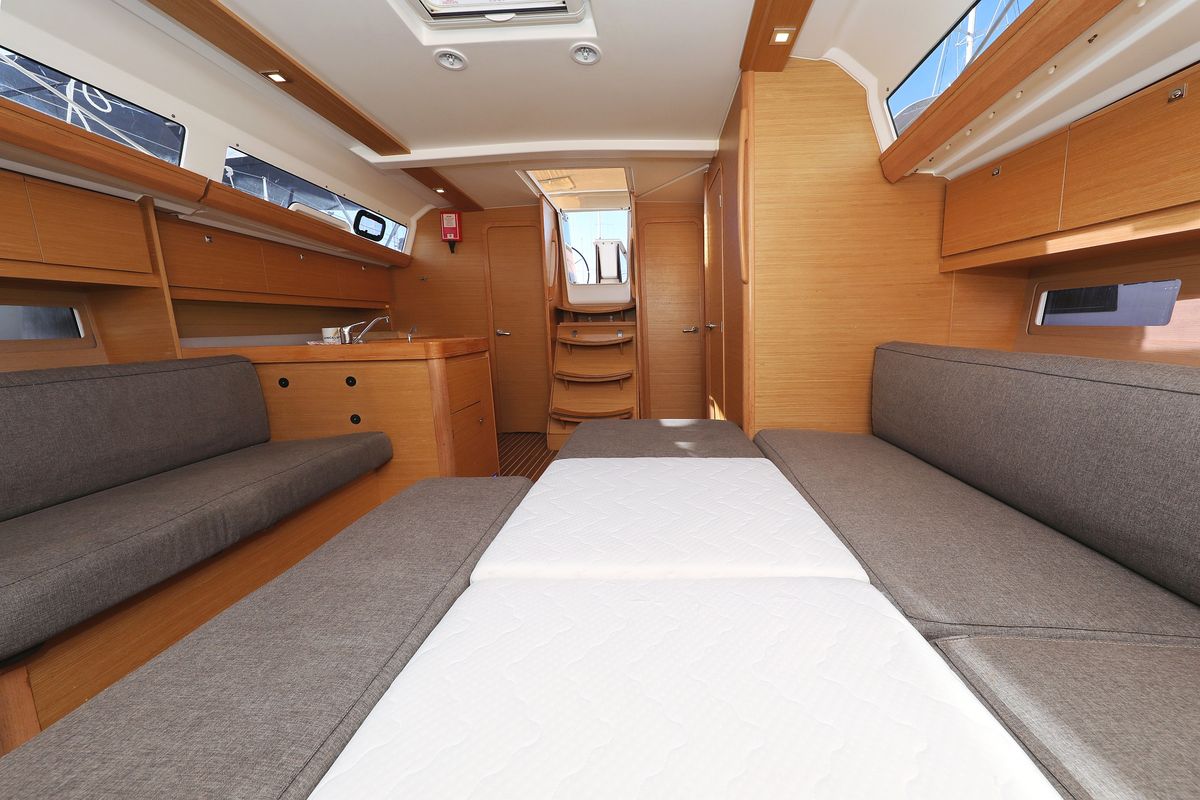 Salon of Adrio, a Dufour 412 GL sailboat at Grad Biograd na Moru, Croatia