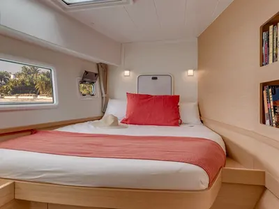 Cabin on Lizzy II, a Lagoon 42 catamaran at Seget Donji, Croatia