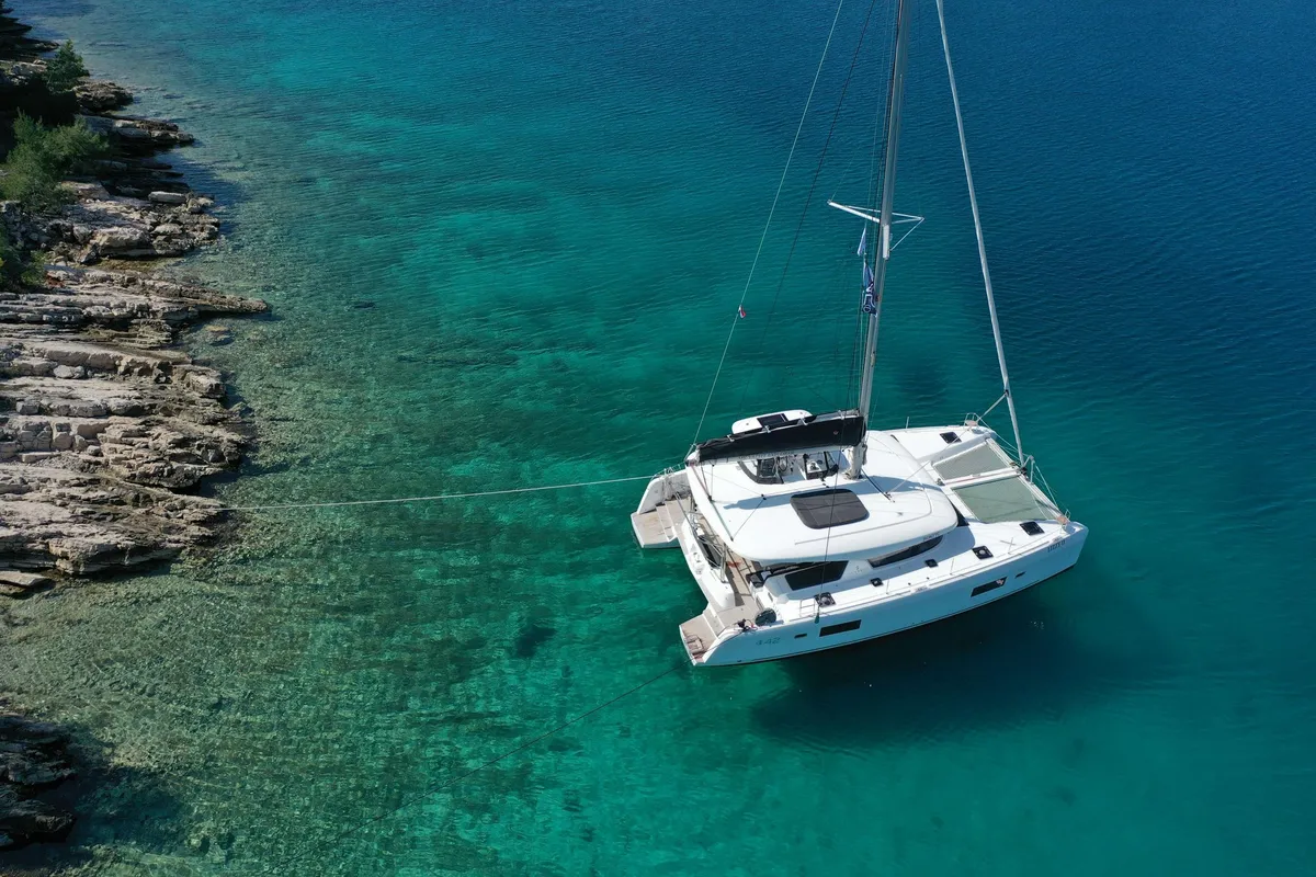 Lizzy II, a Lagoon 42 catamaran at Seget Donji, Croatia