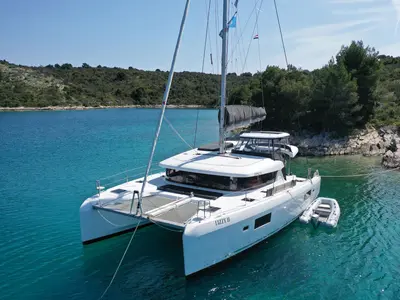 Lizzy II, a Lagoon 42 catamaran at Seget Donji, Croatia