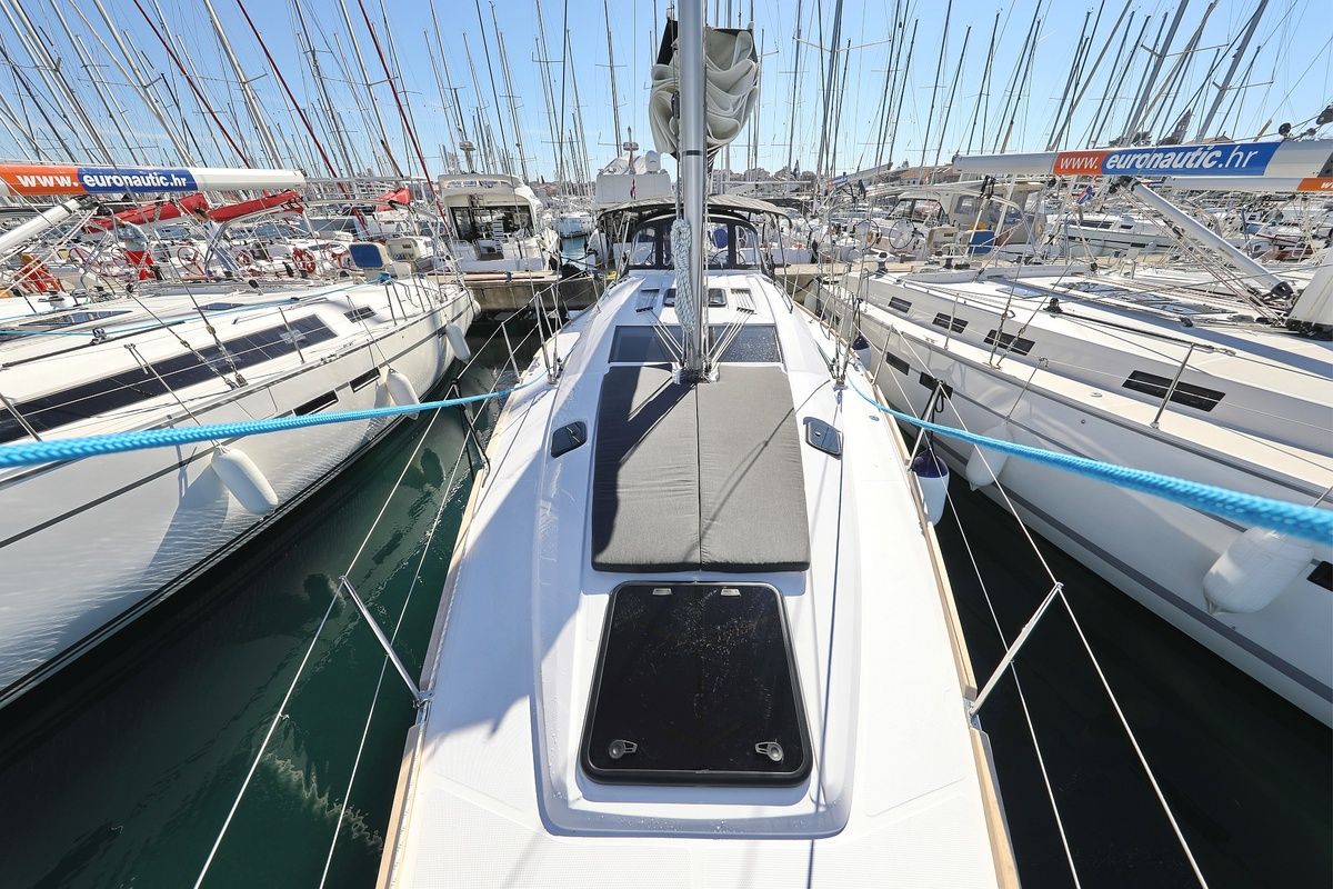 Deck of Moon Pearl, a Elan Impression 45.1 sailboat at Grad Biograd na Moru, Croatia