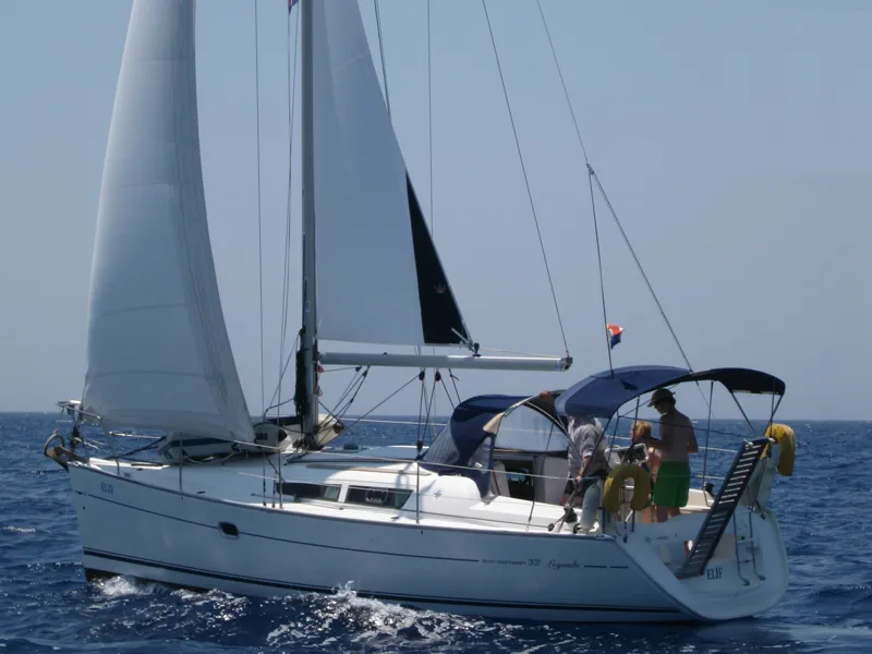 Exterior view of Elif, a Jeanneau Sun Odyssey 32i sailboat at Fethiye, Turkey