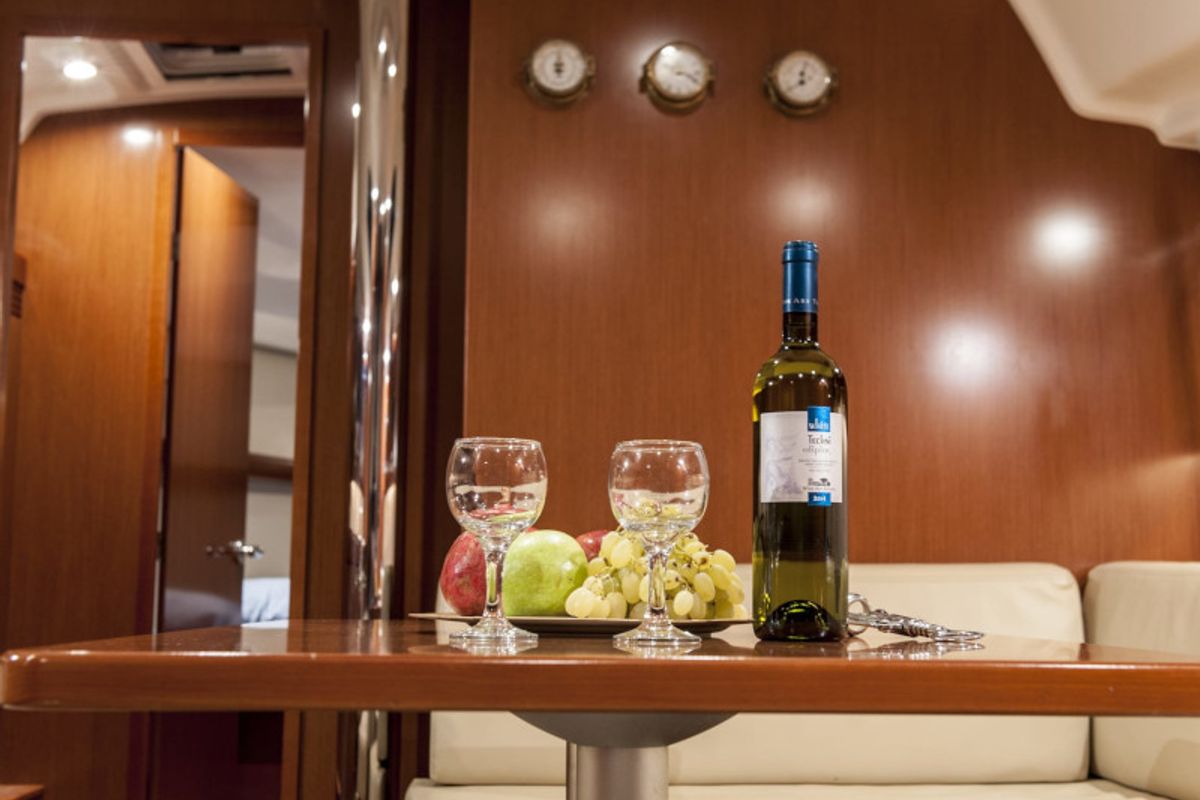 Salon of OASIS - | Bowthruster | Solar P , a Beneteau Oceanis 43 sailboat at Municipal Unit of Lefkada, Greece
