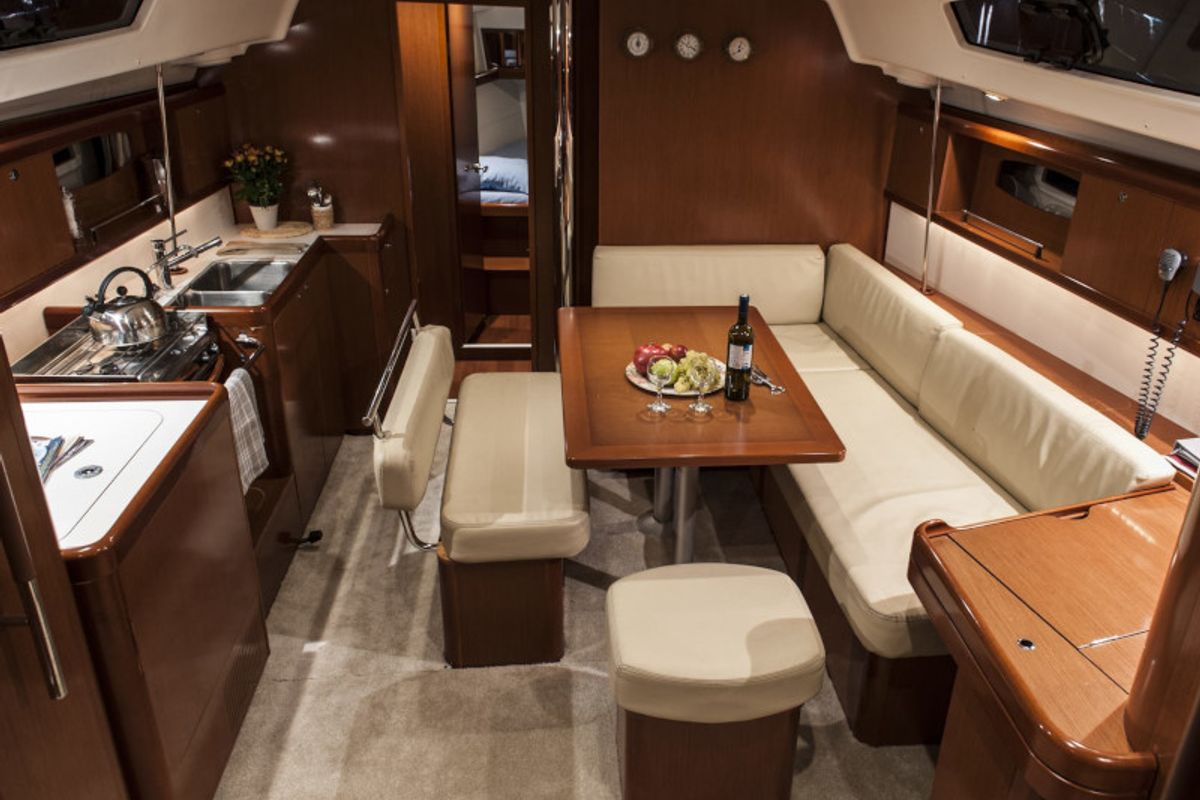 Salon of OASIS - | Bowthruster | Solar P , a Beneteau Oceanis 43 sailboat at Municipal Unit of Lefkada, Greece