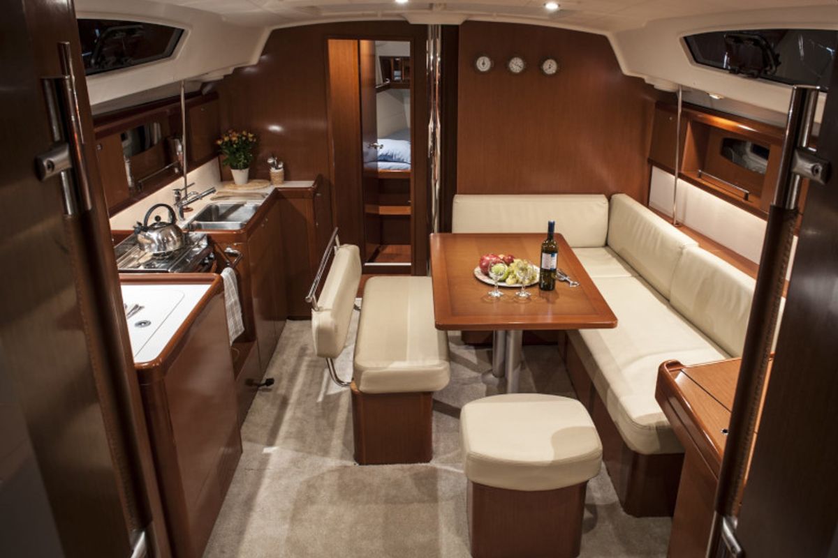Salon of OASIS - | Bowthruster | Solar P , a Beneteau Oceanis 43 sailboat at Municipal Unit of Lefkada, Greece
