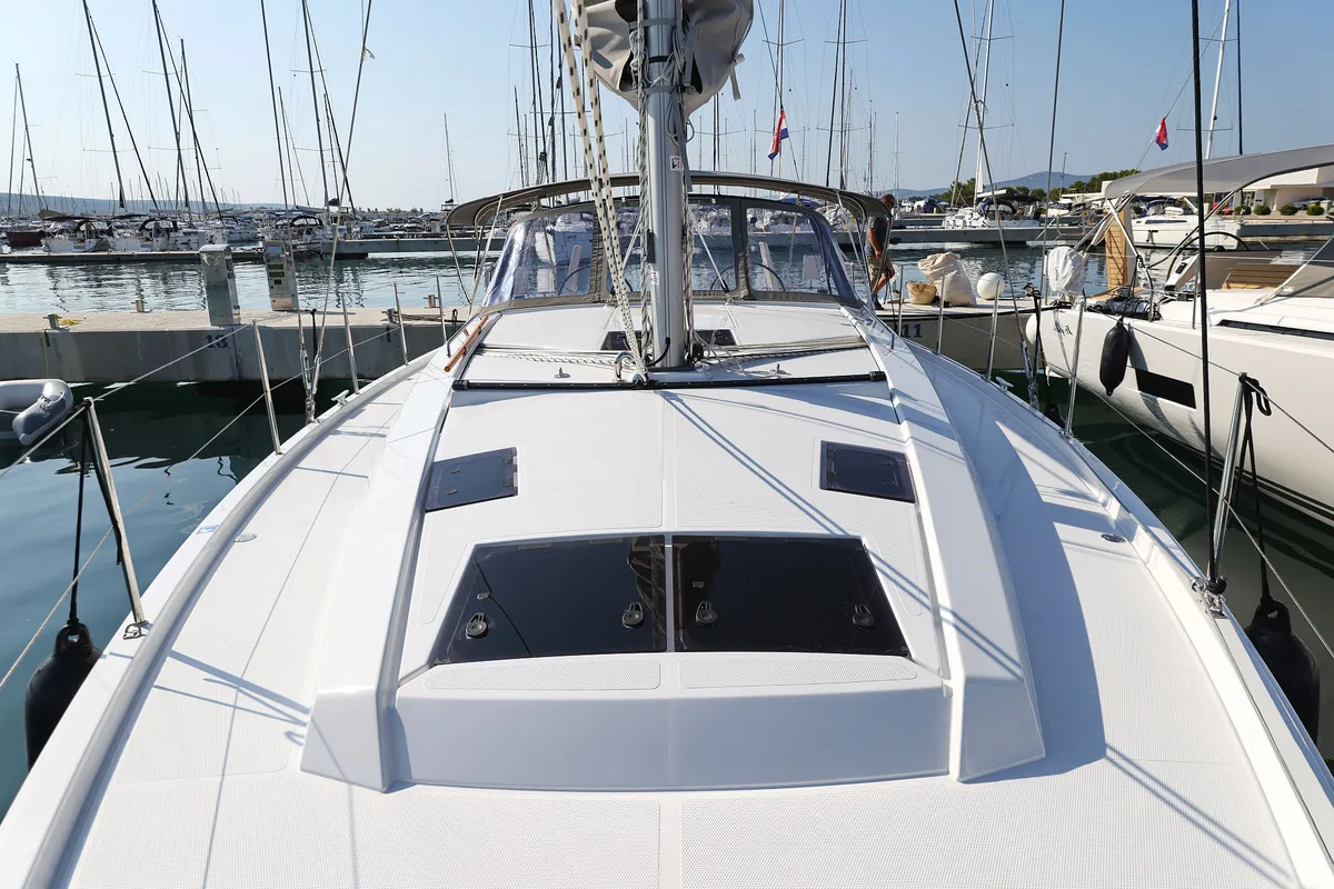 Deck of Cleo, a Hanse Yachts Hanse 410 sailboat at Općina Sukošan, Croatia