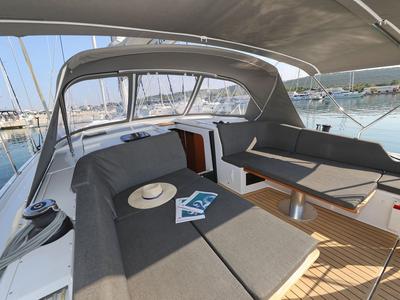 Deck of Cleo, a Hanse Yachts Hanse 410 sailboat at Općina Sukošan, Croatia