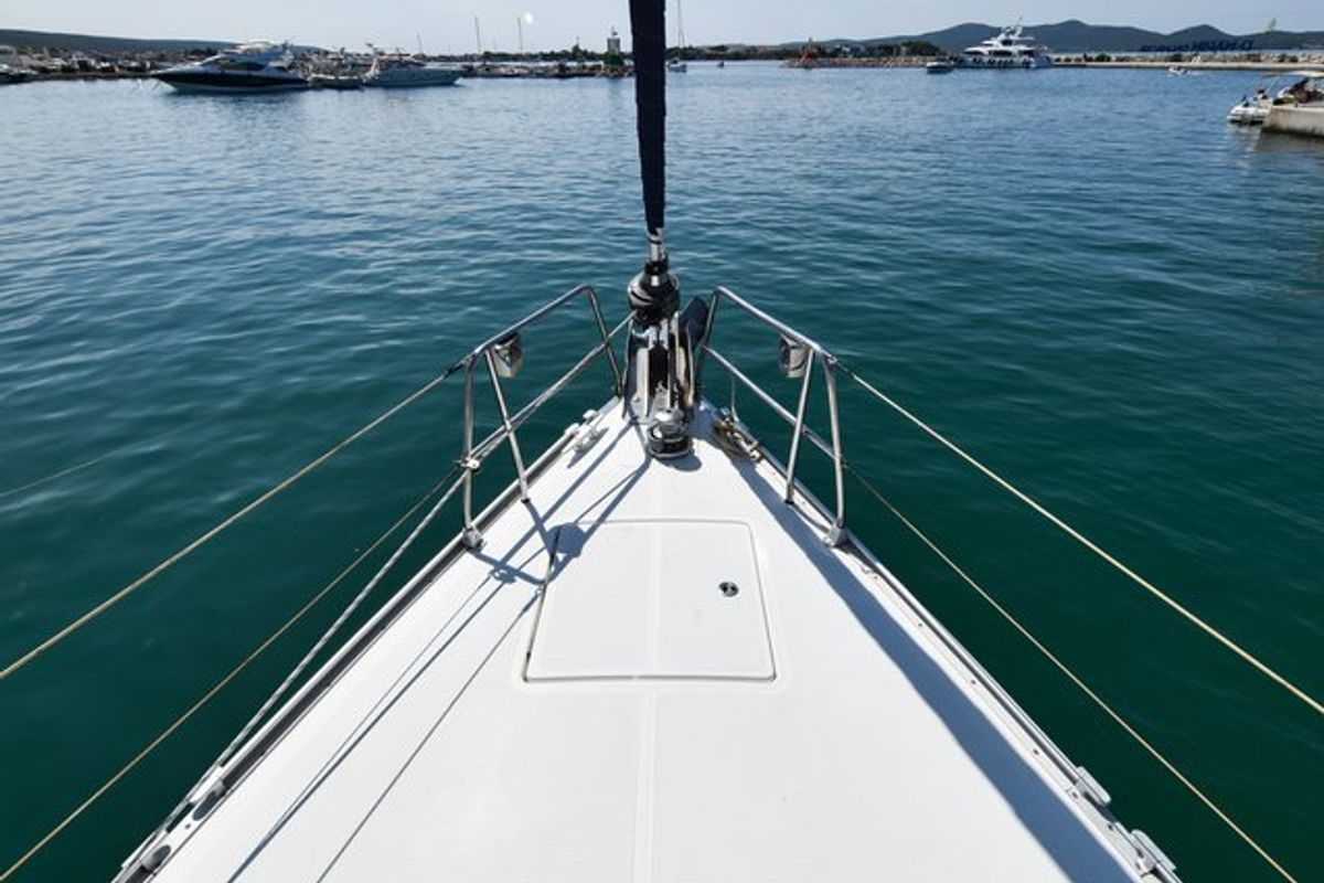 Deck of Controvento, a Bavaria Cruiser 45 sailboat at Općina Sukošan, Croatia