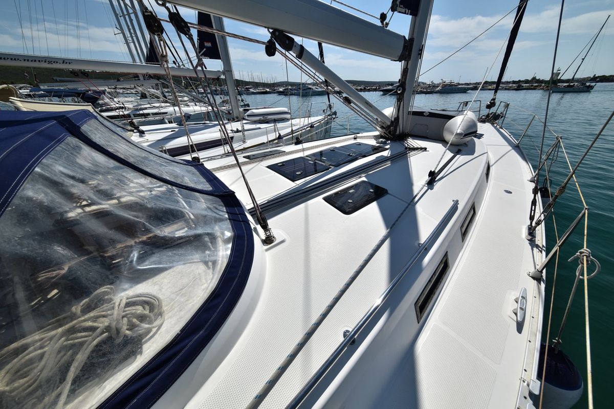 Cockpit of Controvento, a Bavaria Cruiser 45 sailboat at Općina Sukošan, Croatia
