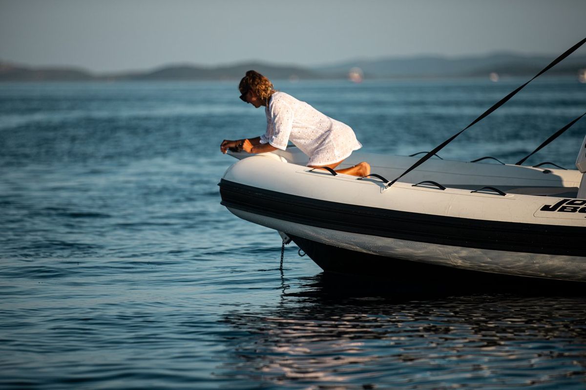 Deck of Joker Boat Clubman 22 Plus, a Jokerboat Joker Boat Clubman 22 Plus rib at Općina Sukošan, Croatia