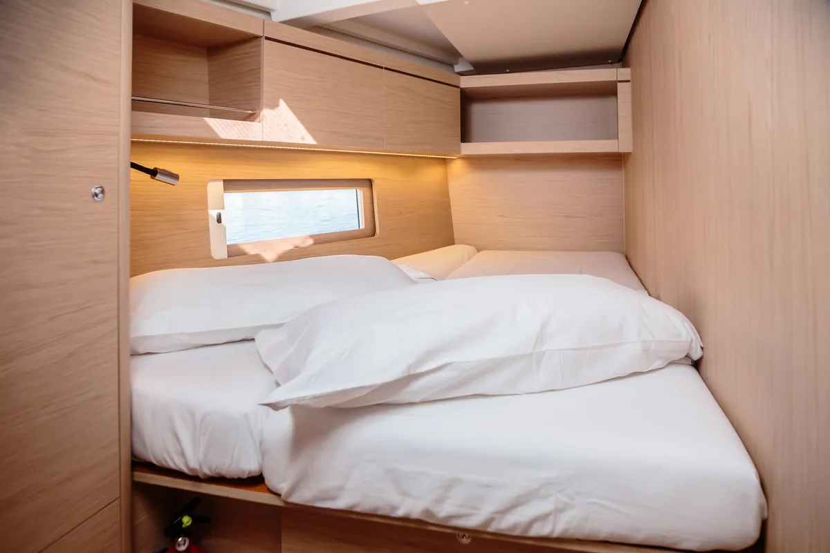 Cabin on Eirene, a Beneteau Oceanis 46.1 sailboat at Olbia, Italy