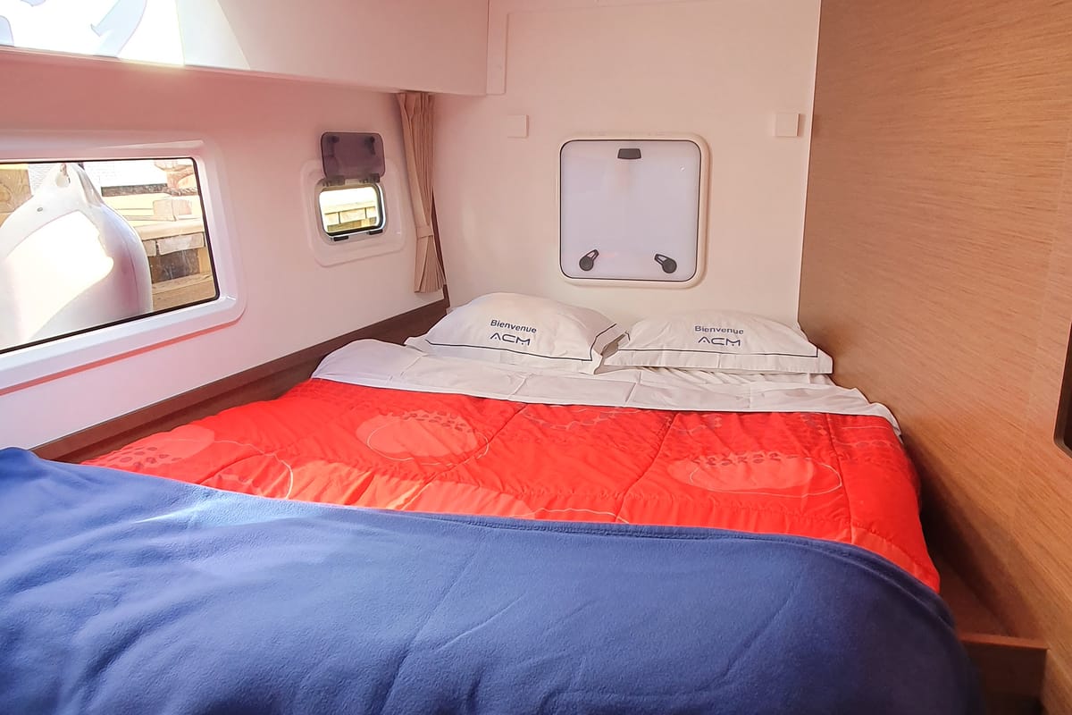 Cabin on Avadele, a Lagoon 42 catamaran at Hyères, France