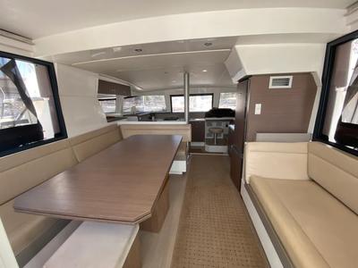 Salon of Nereida, a Bali 4.1 catamaran at Athens, Greece
