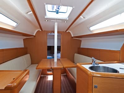 Salon of Buena Suerte, a Jeanneau Sun Odyssey 33i sailboat at Split, Croatia
