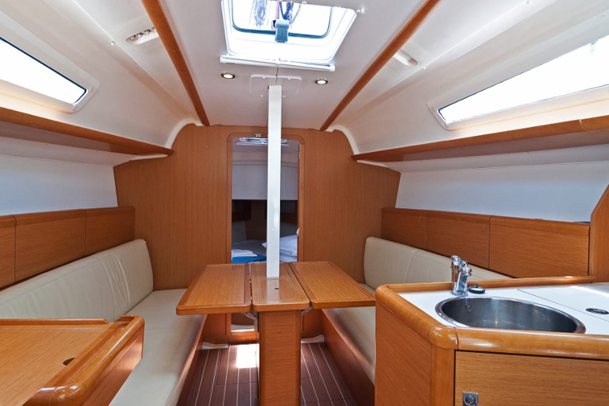 Salon of Buena Suerte, a Jeanneau Sun Odyssey 33i sailboat at Split, Croatia